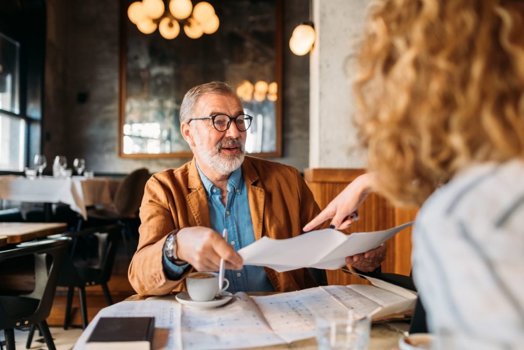 Man in a business meeting