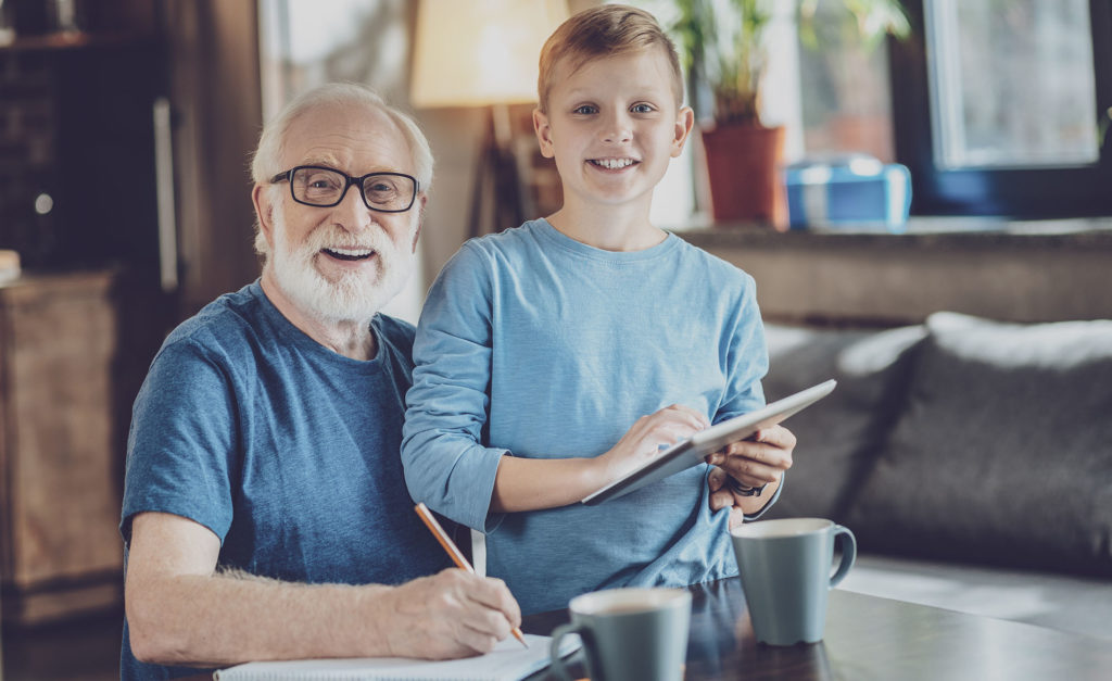 Senior man with grandson
