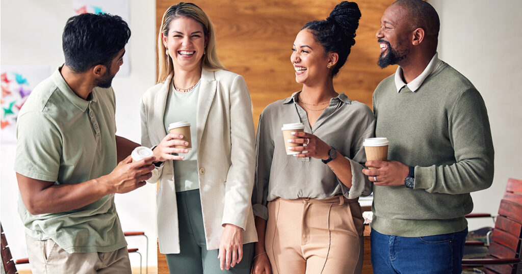 employees spending time together in office