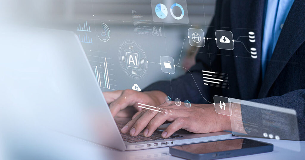 Employee using AI to assist with daily tasks on computer