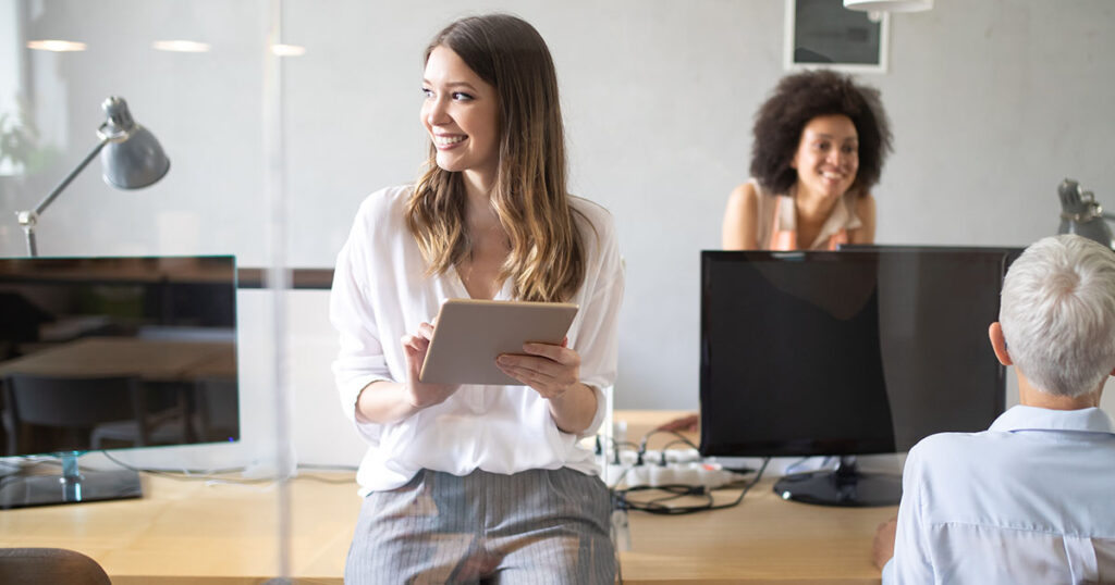 Business team using automation to streamline important tasks