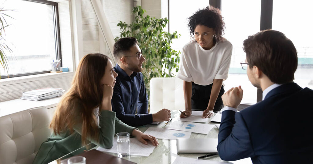 Company leader monitors progress at her start up company
