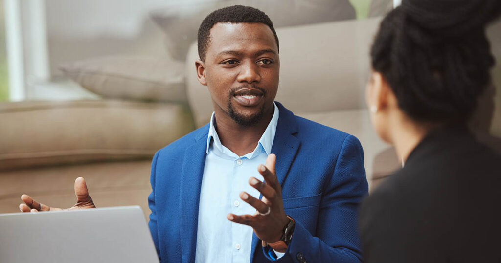 Wealth manager explains due diligence process to client