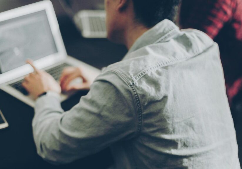 Man working on laptop