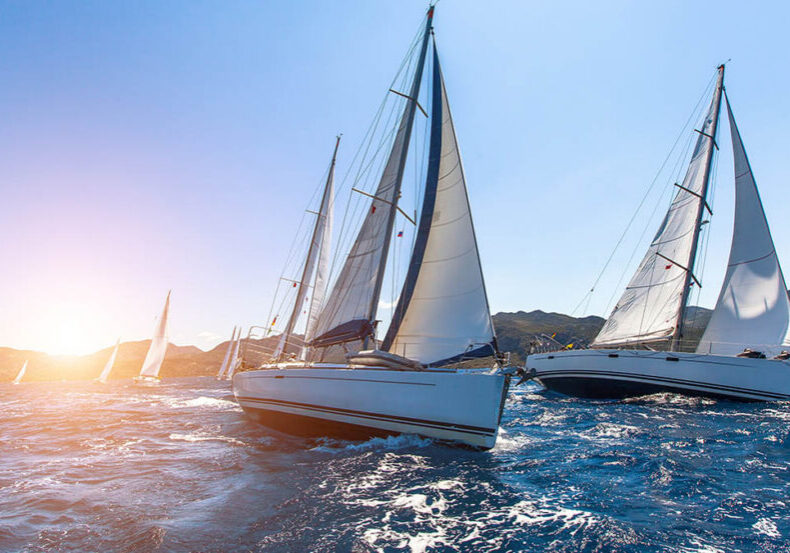 yachts in choppy seas