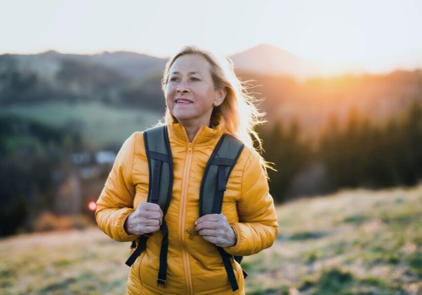 Newly divorced woman on hike