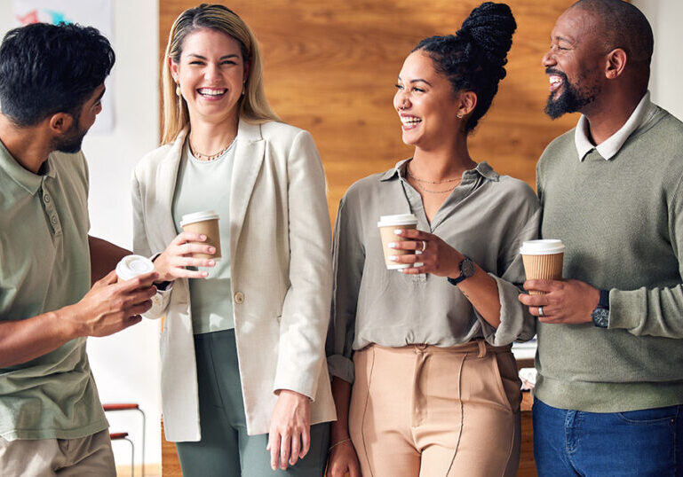 employees spending time together in office